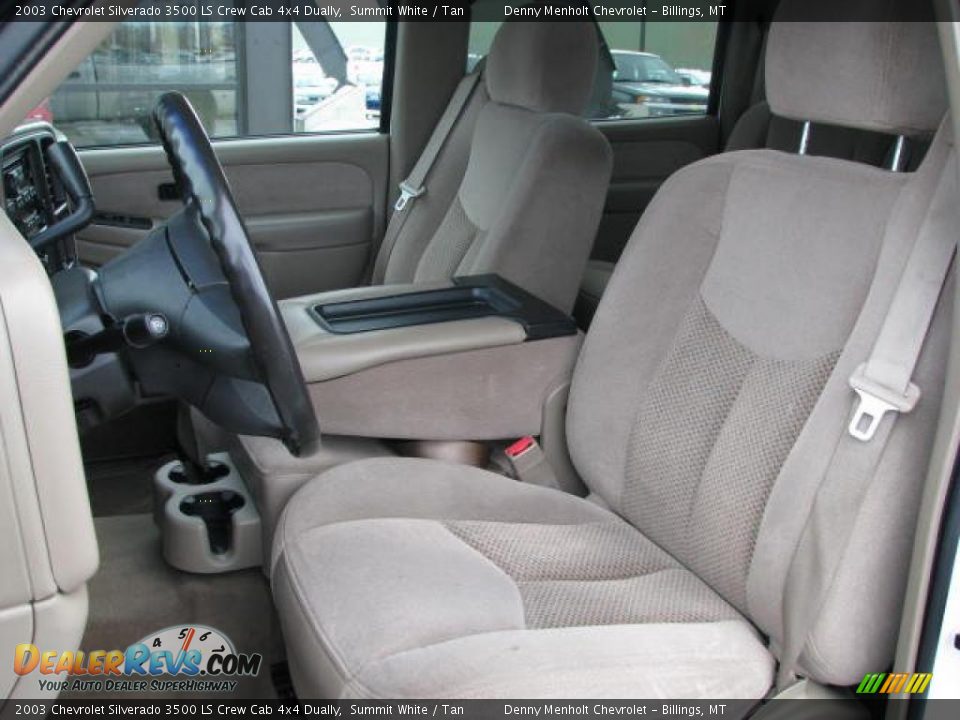 2003 Chevrolet Silverado 3500 LS Crew Cab 4x4 Dually Summit White / Tan Photo #9