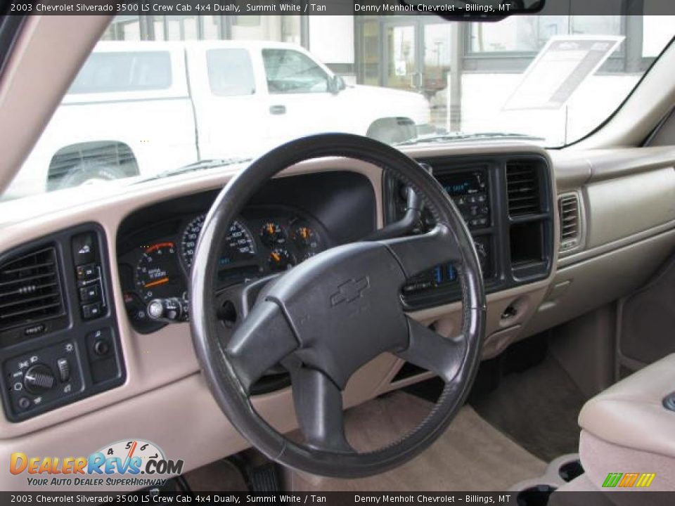 2003 Chevrolet Silverado 3500 LS Crew Cab 4x4 Dually Summit White / Tan Photo #10