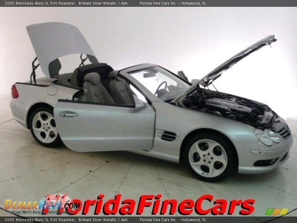 2005 Mercedes-Benz SL 500 Roadster Brilliant Silver Metallic / Ash Photo #8