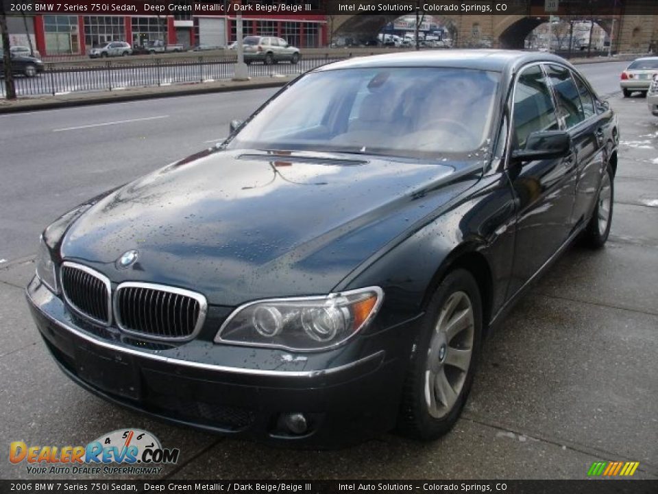 2006 BMW 7 Series 750i Sedan Deep Green Metallic / Dark Beige/Beige III Photo #1
