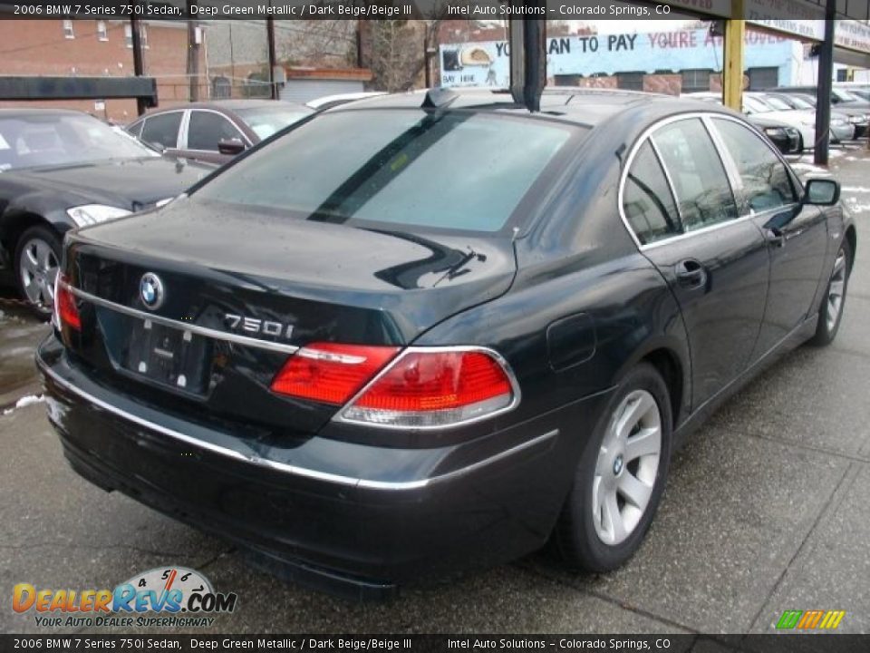 2006 BMW 7 Series 750i Sedan Deep Green Metallic / Dark Beige/Beige III Photo #4