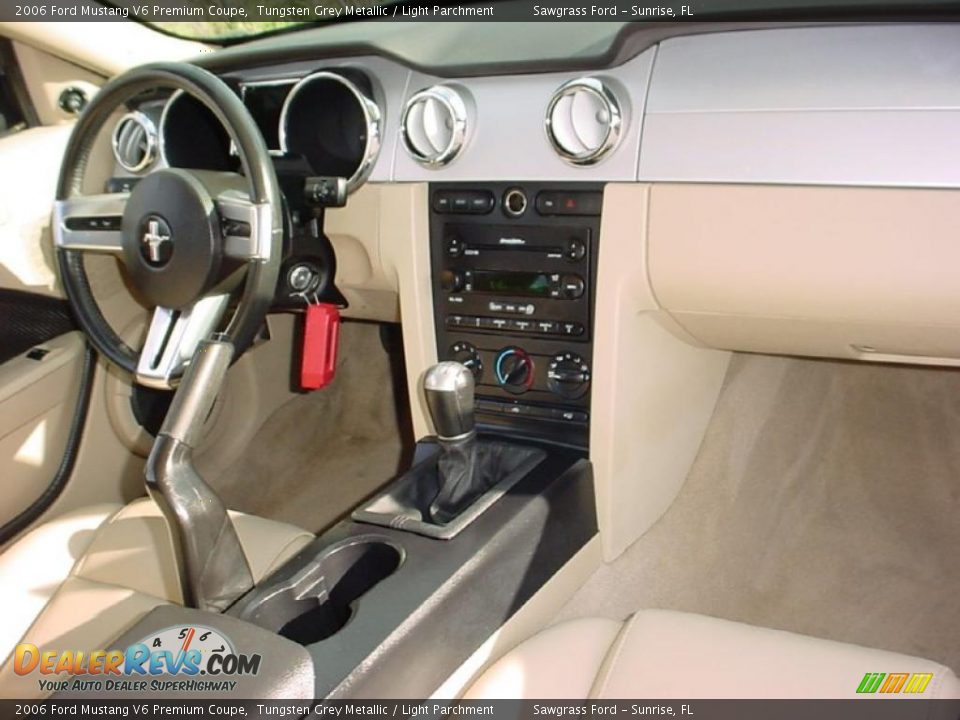 2006 Ford Mustang V6 Premium Coupe Tungsten Grey Metallic / Light Parchment Photo #13