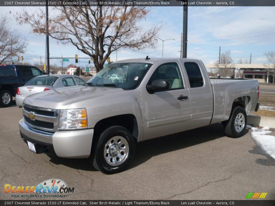 2007 Chevrolet Silverado 1500 LT Extended Cab Silver Birch Metallic / Light Titanium/Ebony Black Photo #3