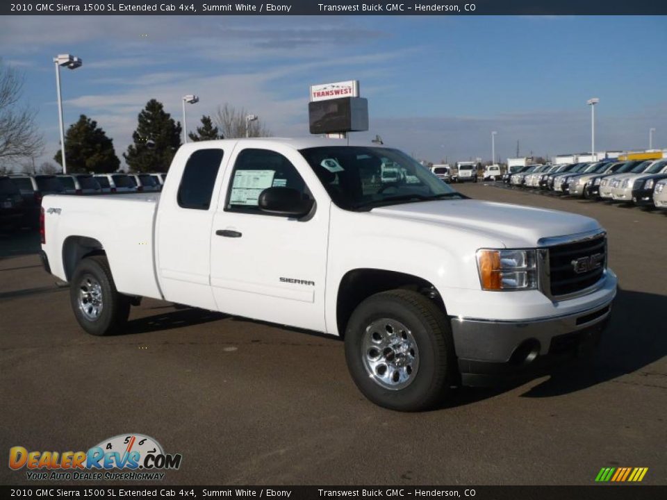 2010 GMC Sierra 1500 SL Extended Cab 4x4 Summit White / Ebony Photo #1