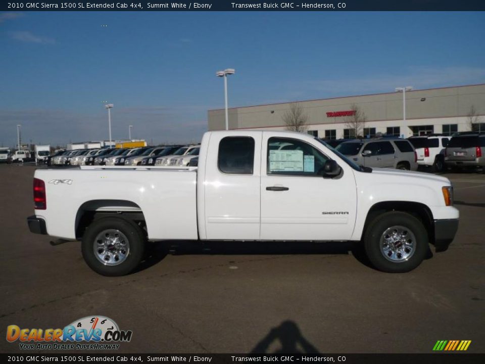 2010 GMC Sierra 1500 SL Extended Cab 4x4 Summit White / Ebony Photo #3