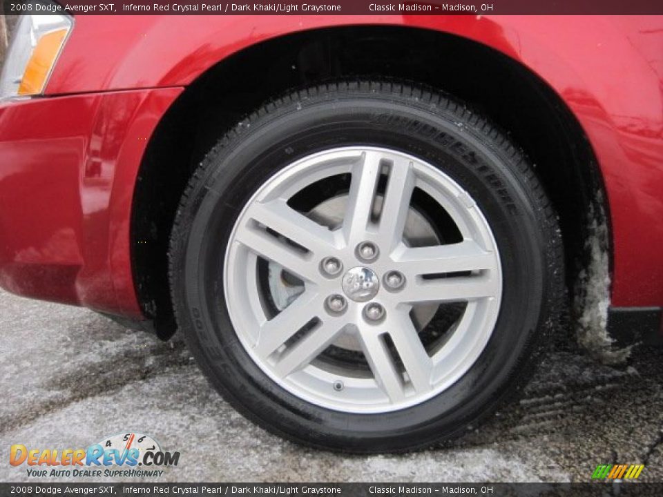 2008 Dodge Avenger SXT Inferno Red Crystal Pearl / Dark Khaki/Light Graystone Photo #7