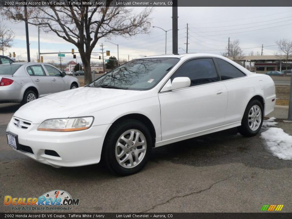 2002 Honda Accord EX V6 Coupe Taffeta White / Ivory Photo #3