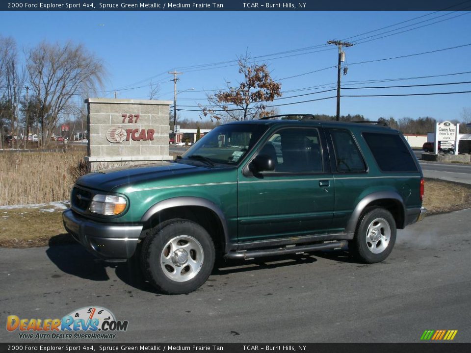 2000 Ford Explorer Sport 4x4 Spruce Green Metallic / Medium Prairie Tan Photo #1