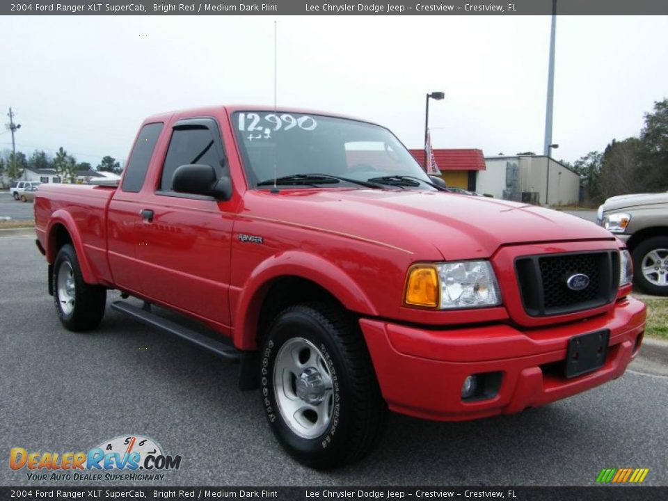 2004 Ford Ranger XLT SuperCab Bright Red / Medium Dark Flint Photo #7