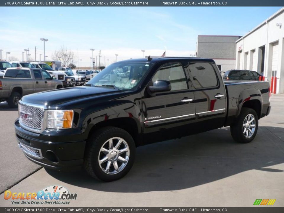 2009 GMC Sierra 1500 Denali Crew Cab AWD Onyx Black / Cocoa/Light Cashmere Photo #3