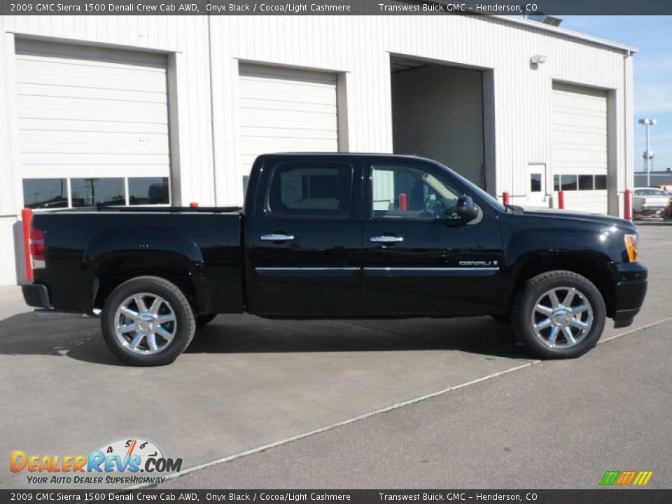 2009 GMC Sierra 1500 Denali Crew Cab AWD Onyx Black / Cocoa/Light Cashmere Photo #6
