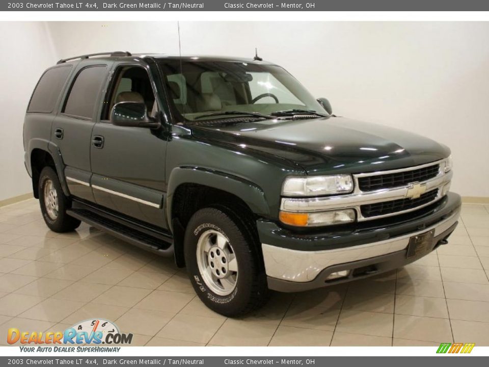 2003 Chevrolet Tahoe LT 4x4 Dark Green Metallic / Tan/Neutral Photo #1