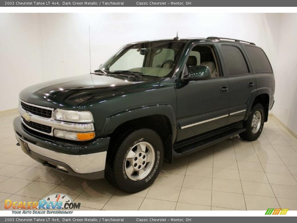 2003 Chevrolet Tahoe LT 4x4 Dark Green Metallic / Tan/Neutral Photo #3