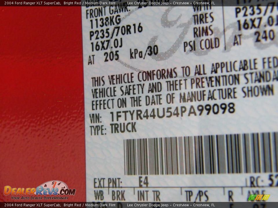 2004 Ford Ranger XLT SuperCab Bright Red / Medium Dark Flint Photo #32