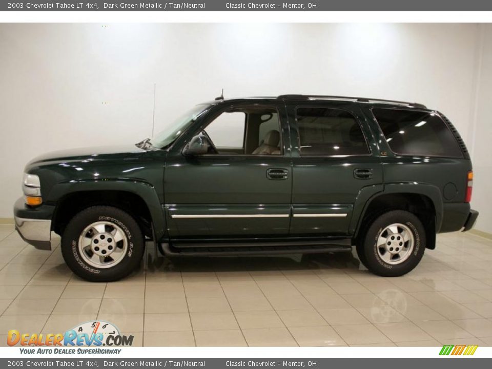 2003 Chevrolet Tahoe LT 4x4 Dark Green Metallic / Tan/Neutral Photo #4