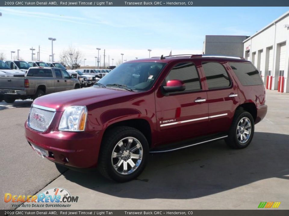 2009 GMC Yukon Denali AWD Red Jewel Tintcoat / Light Tan Photo #3
