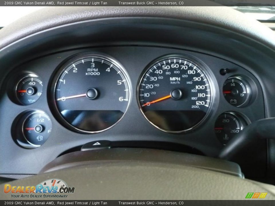 2009 GMC Yukon Denali AWD Red Jewel Tintcoat / Light Tan Photo #25