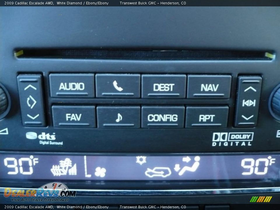 2009 Cadillac Escalade AWD White Diamond / Ebony/Ebony Photo #13