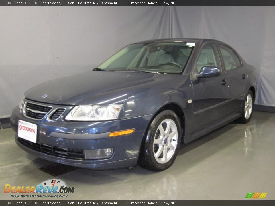 2007 Saab 9-3 2.0T Sport Sedan Fusion Blue Metallic / Parchment Photo #1