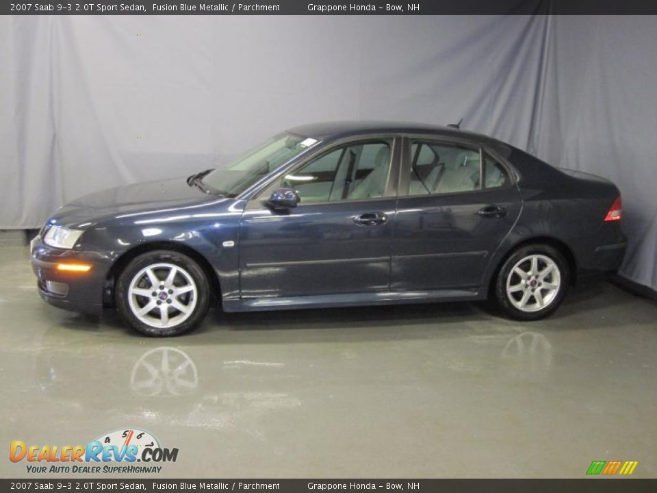 2007 Saab 9-3 2.0T Sport Sedan Fusion Blue Metallic / Parchment Photo #2