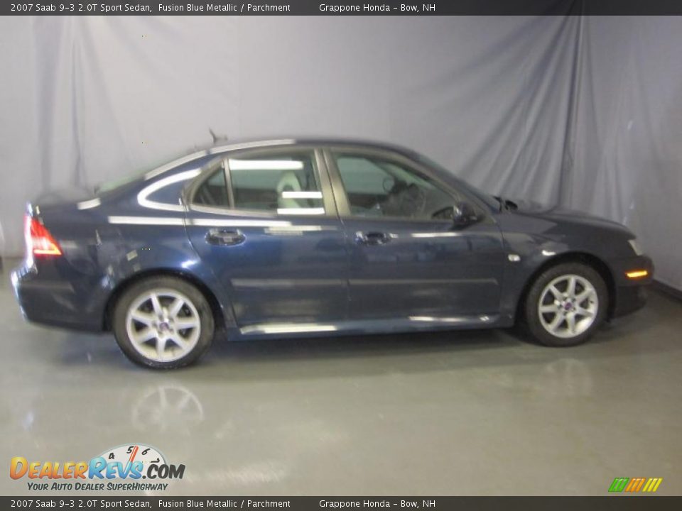 2007 Saab 9-3 2.0T Sport Sedan Fusion Blue Metallic / Parchment Photo #4