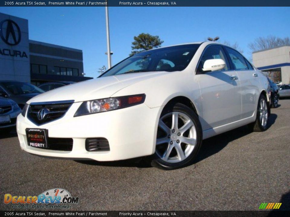 2005 Acura TSX Sedan Premium White Pearl / Parchment Photo #1