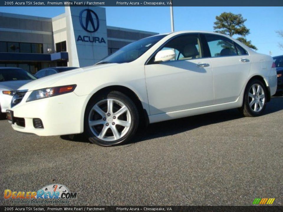 2005 Acura TSX Sedan Premium White Pearl / Parchment Photo #2