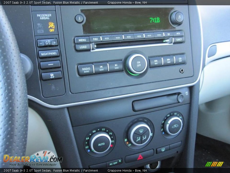 2007 Saab 9-3 2.0T Sport Sedan Fusion Blue Metallic / Parchment Photo #13