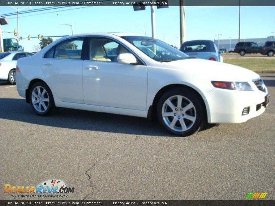 2005 Acura TSX Sedan Premium White Pearl / Parchment Photo #6