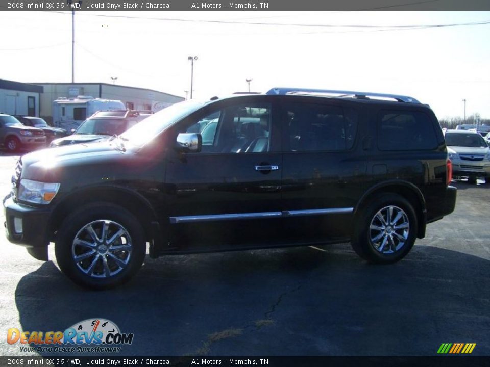2008 Infiniti QX 56 4WD Liquid Onyx Black / Charcoal Photo #1