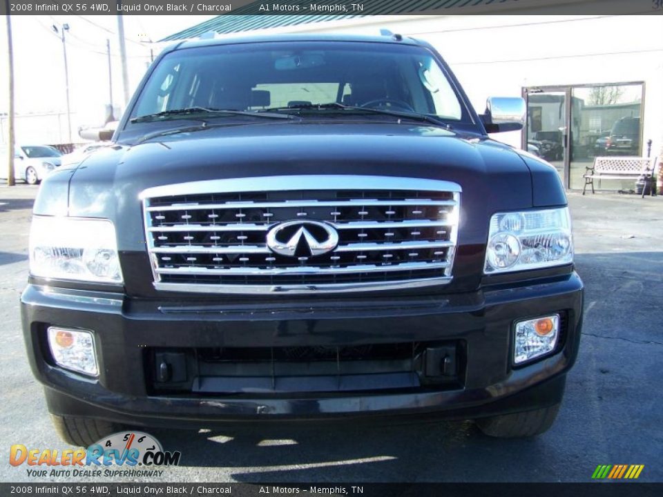 2008 Infiniti QX 56 4WD Liquid Onyx Black / Charcoal Photo #2
