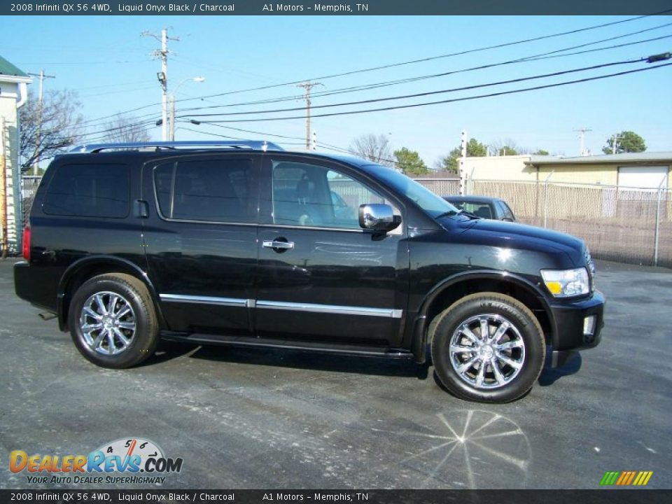 2008 Infiniti QX 56 4WD Liquid Onyx Black / Charcoal Photo #3