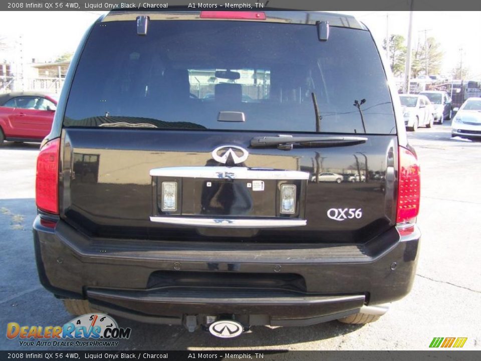 2008 Infiniti QX 56 4WD Liquid Onyx Black / Charcoal Photo #4