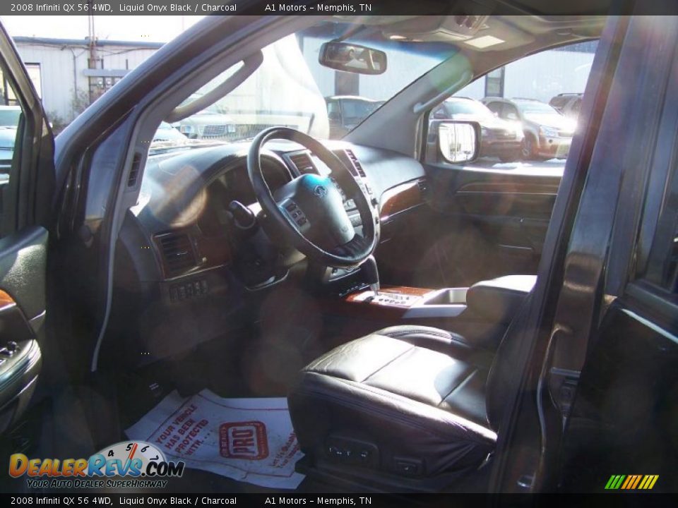 2008 Infiniti QX 56 4WD Liquid Onyx Black / Charcoal Photo #5