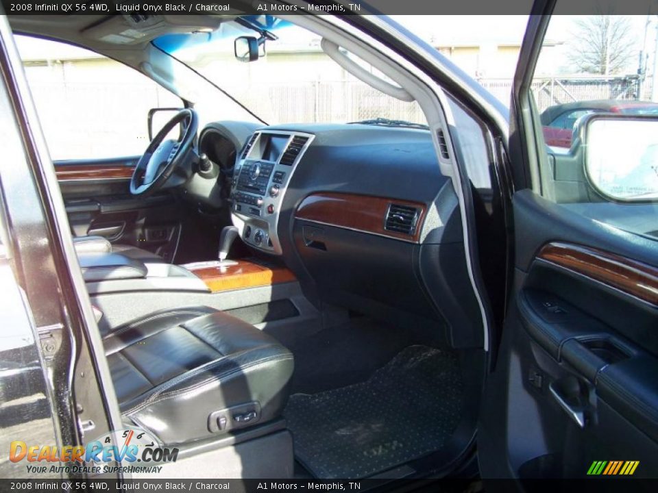 2008 Infiniti QX 56 4WD Liquid Onyx Black / Charcoal Photo #7