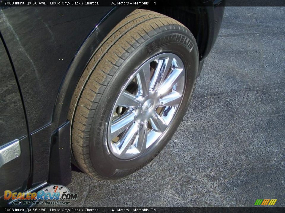 2008 Infiniti QX 56 4WD Liquid Onyx Black / Charcoal Photo #8