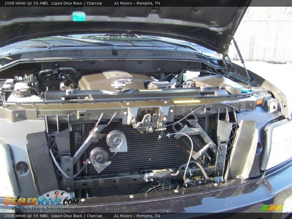 2008 Infiniti QX 56 4WD Liquid Onyx Black / Charcoal Photo #9