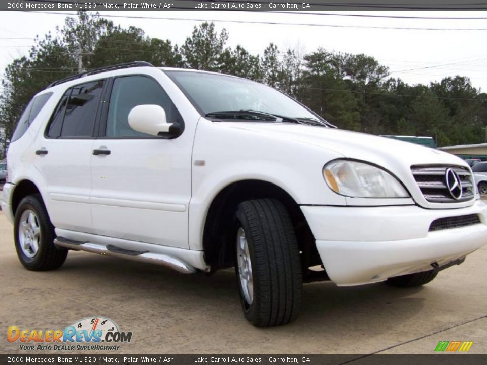 2000 Mercedes-Benz ML 320 4Matic Polar White / Ash Photo #2