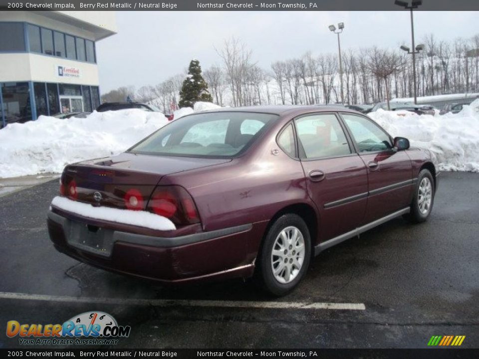 2003 Chevrolet Impala Berry Red Metallic / Neutral Beige Photo #3
