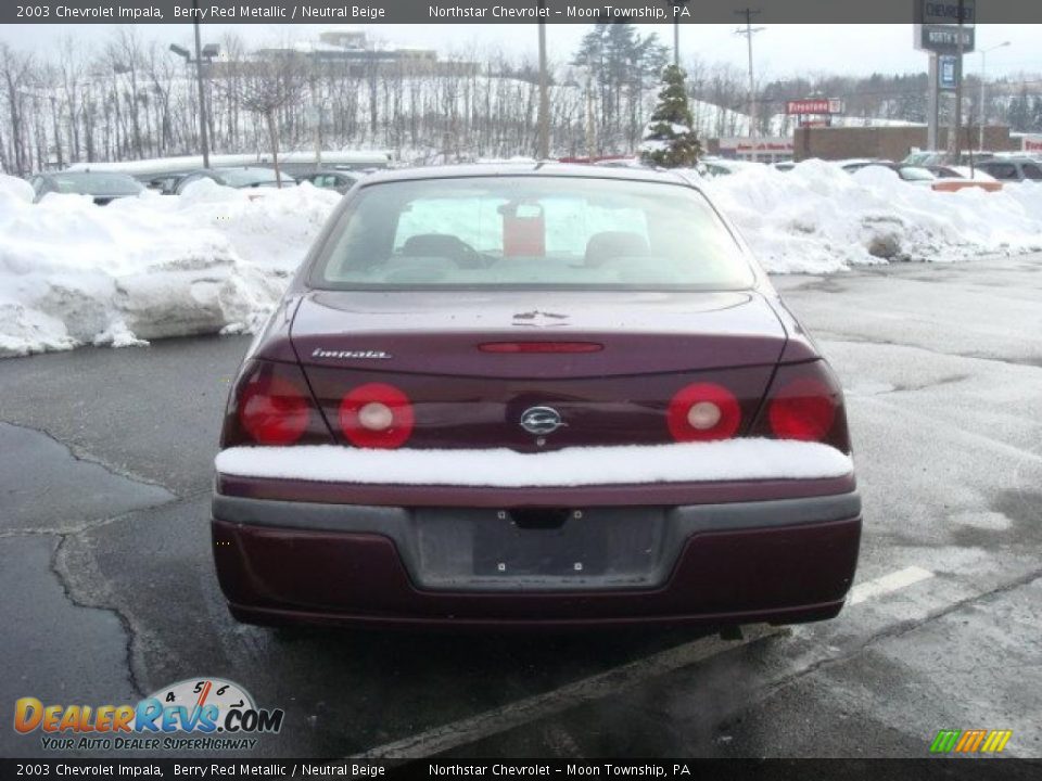 2003 Chevrolet Impala Berry Red Metallic / Neutral Beige Photo #4