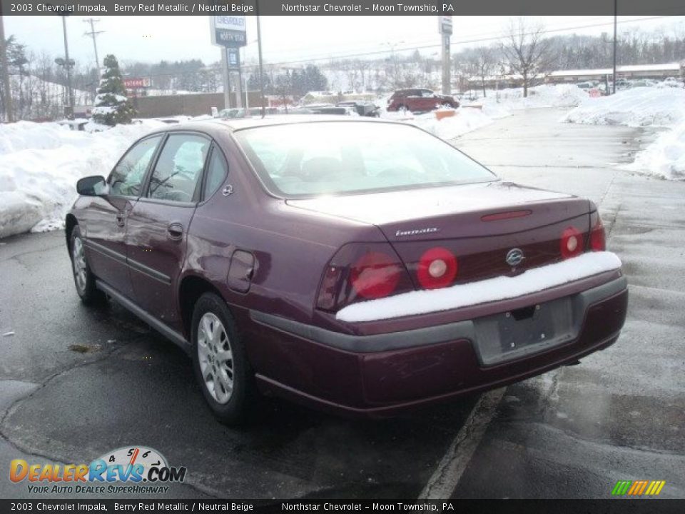 2003 Chevrolet Impala Berry Red Metallic / Neutral Beige Photo #5