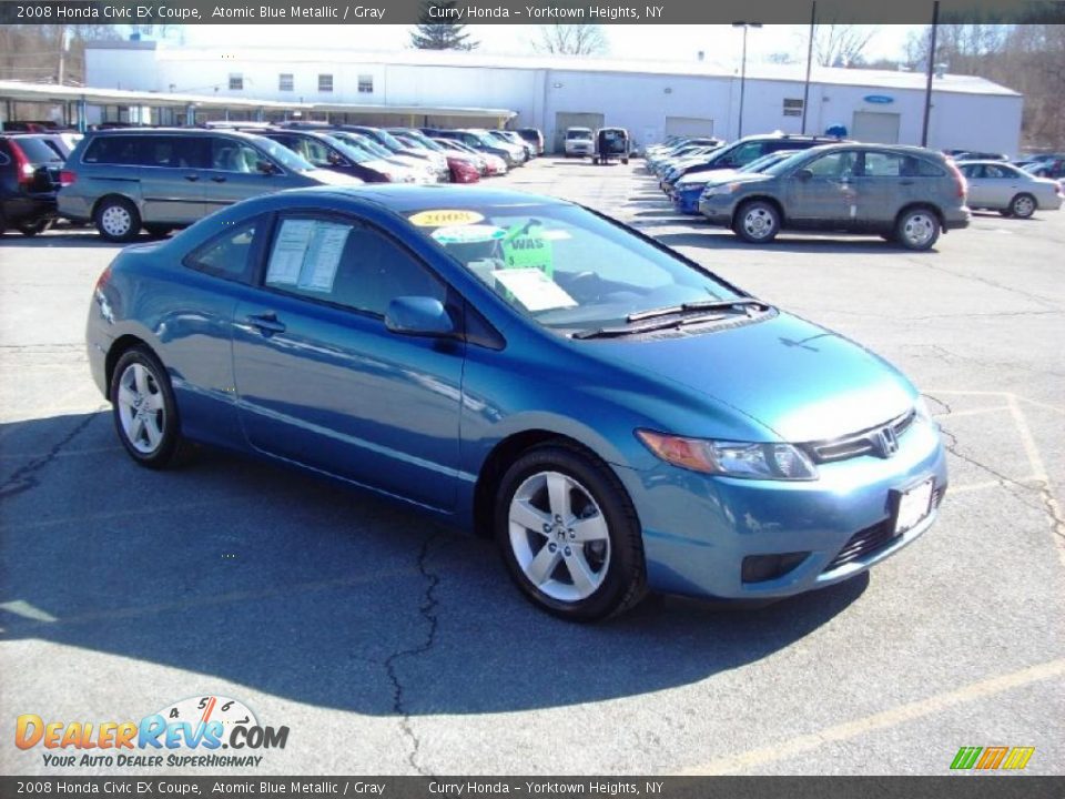 2008 Honda Civic EX Coupe Atomic Blue Metallic / Gray Photo #1