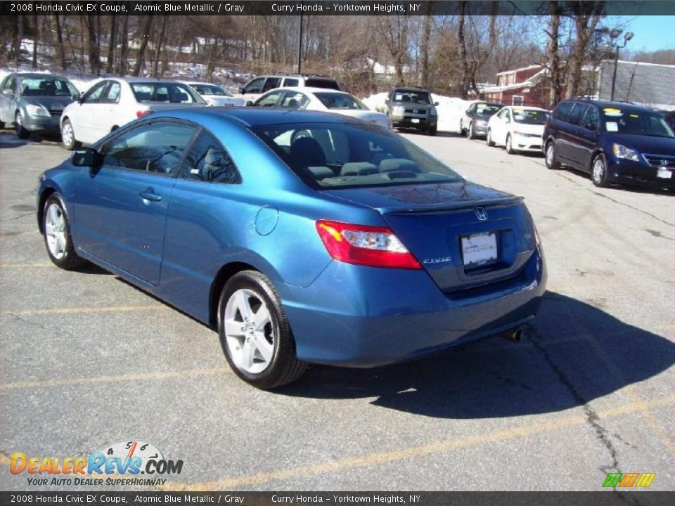 2008 Honda Civic EX Coupe Atomic Blue Metallic / Gray Photo #2