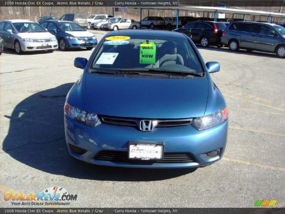 2008 Honda Civic EX Coupe Atomic Blue Metallic / Gray Photo #3