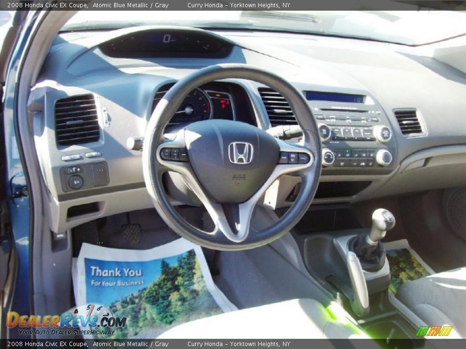 2008 Honda Civic EX Coupe Atomic Blue Metallic / Gray Photo #5
