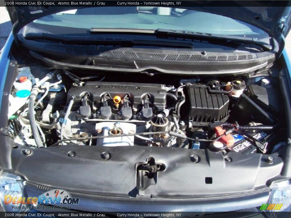 2008 Honda Civic EX Coupe Atomic Blue Metallic / Gray Photo #7