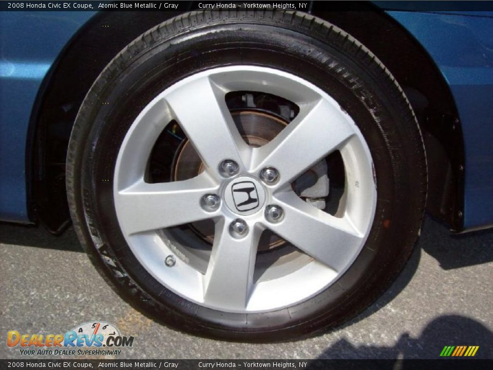 2008 Honda Civic EX Coupe Atomic Blue Metallic / Gray Photo #10