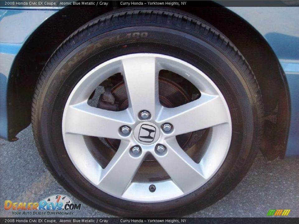 2008 Honda Civic EX Coupe Atomic Blue Metallic / Gray Photo #11