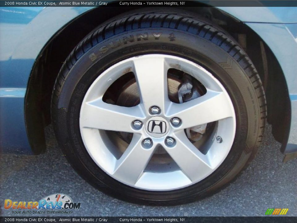 2008 Honda Civic EX Coupe Atomic Blue Metallic / Gray Photo #12