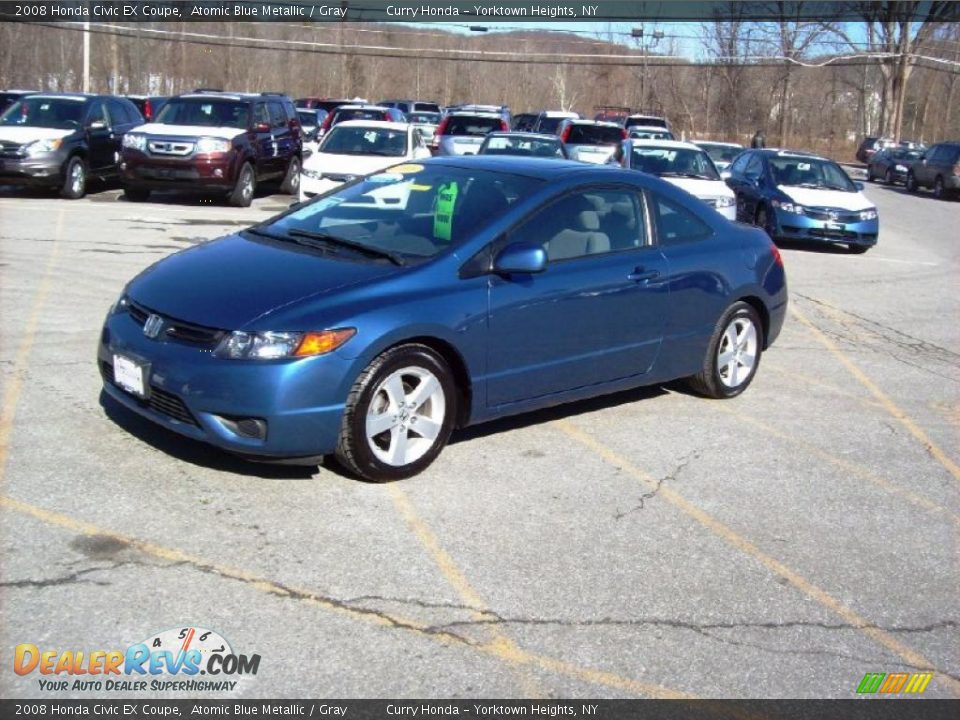 2008 Honda Civic EX Coupe Atomic Blue Metallic / Gray Photo #21